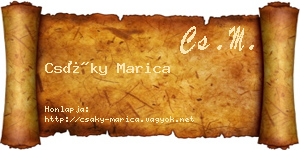 Csáky Marica névjegykártya